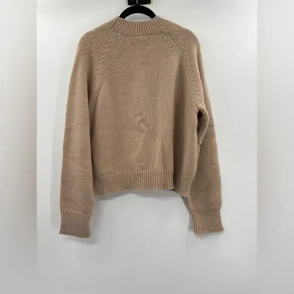 ANINE BING Kendrick Wool/Cashmere Blend University Paris Sweater in Light Camel - Picture 11 of 12
